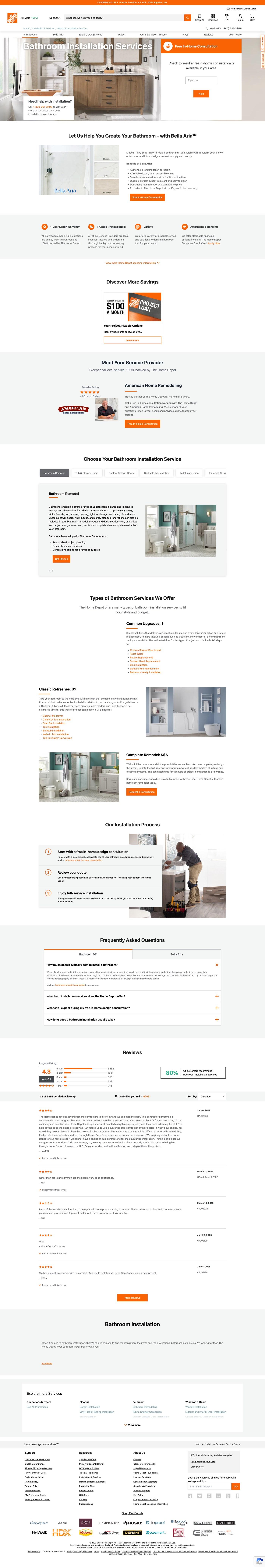 Bathroom Remodel program — The Home Depot